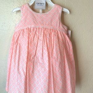 Carter’s pink and white dress infant dress size 6m